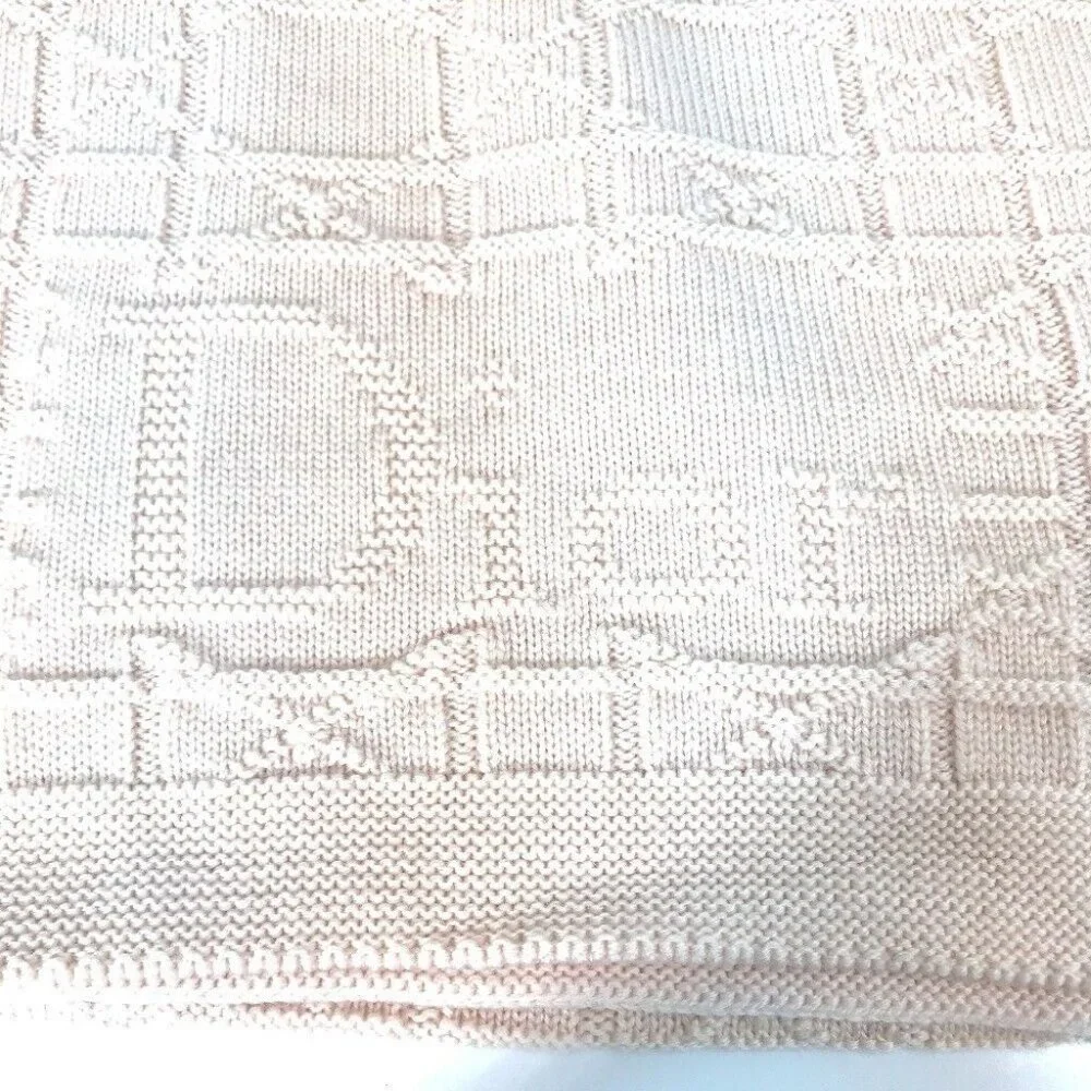 Auth Dior Cannage Scarf wool pink